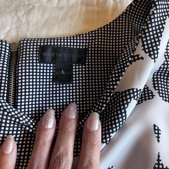 Worthington Black & White Dress size Large - Picture 7 of 8
